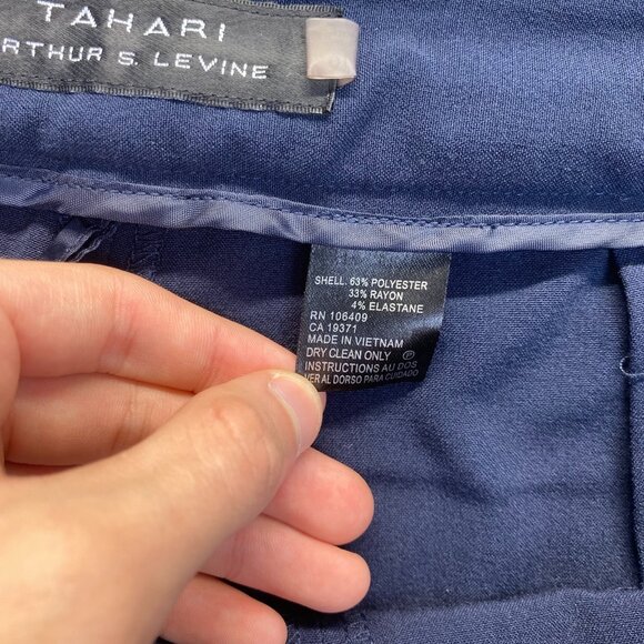 Tahari Arthur S.Levine Women's Wide Leg Crop Pants Size 10,Blue - Picture 8 of 9